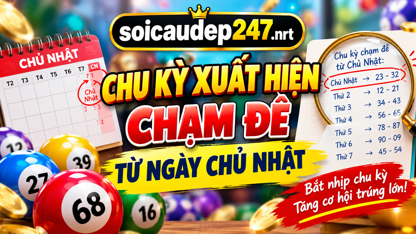 chu kỳ xuất hiện chạm đề từ ngày chủ nhật